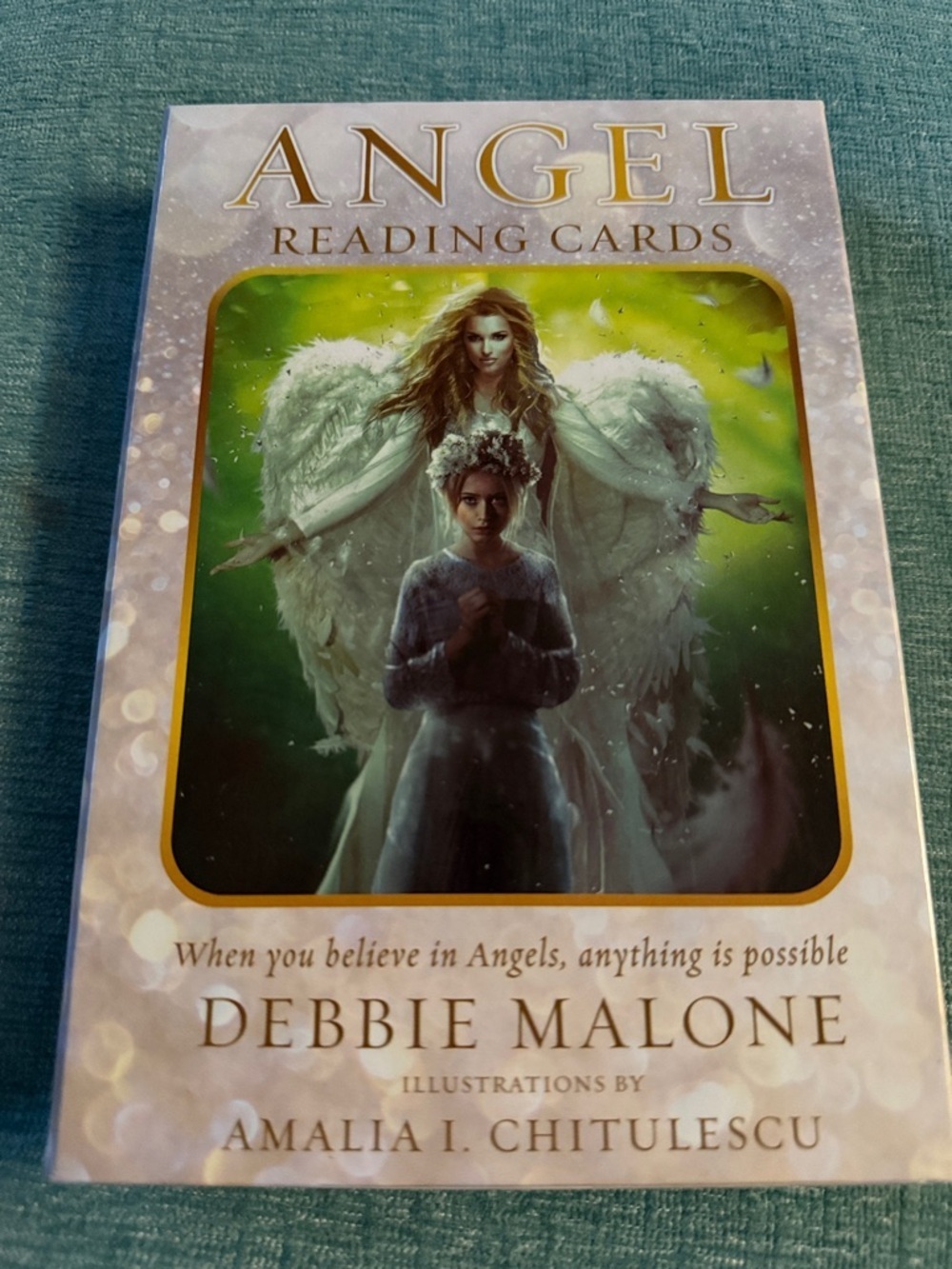 Angel Reading Cards by Debbie Malone - Green & White Box